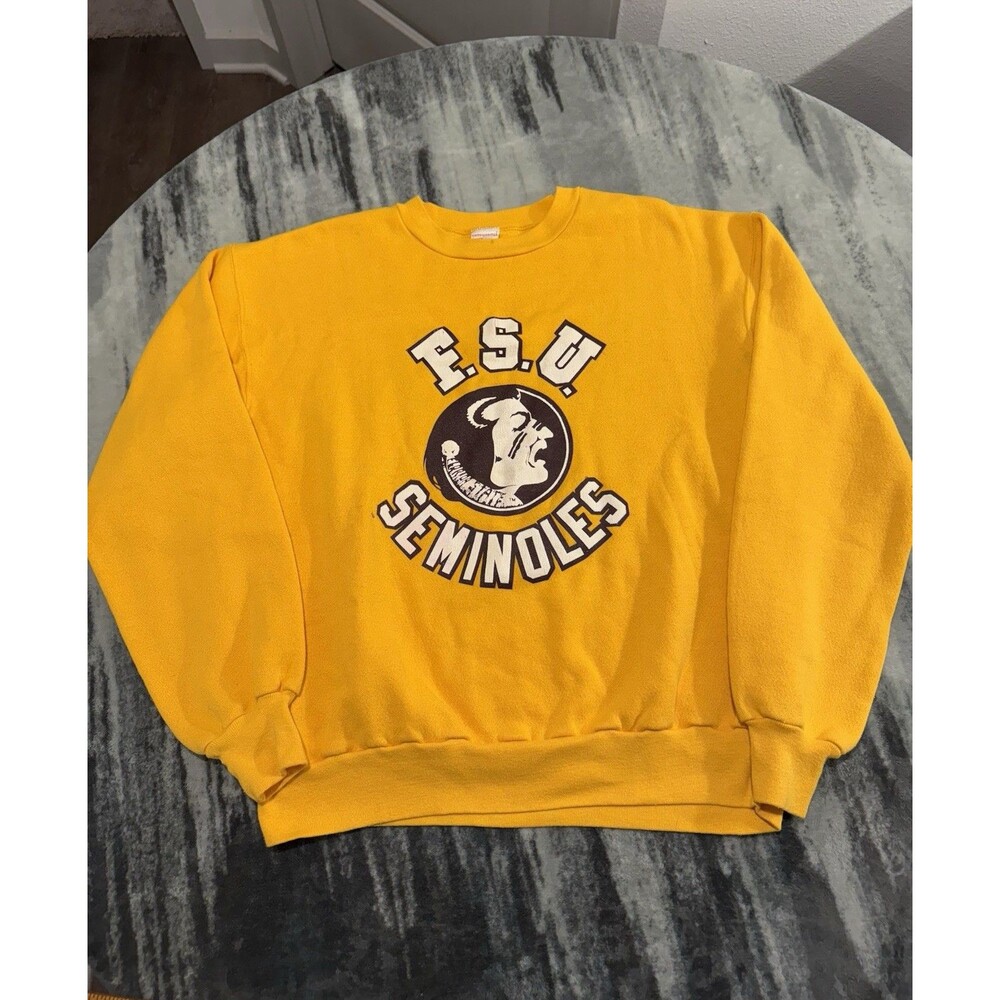 Florida State Seminoles Sweatshirt Adult L Vintage Majestic USA Puff Paint 80’s